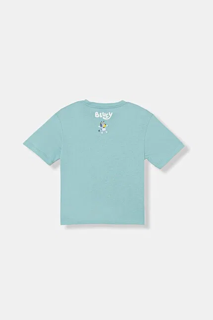Футболка с принтом Bluey United Colors of Benetton, бирюзовый — фото 2