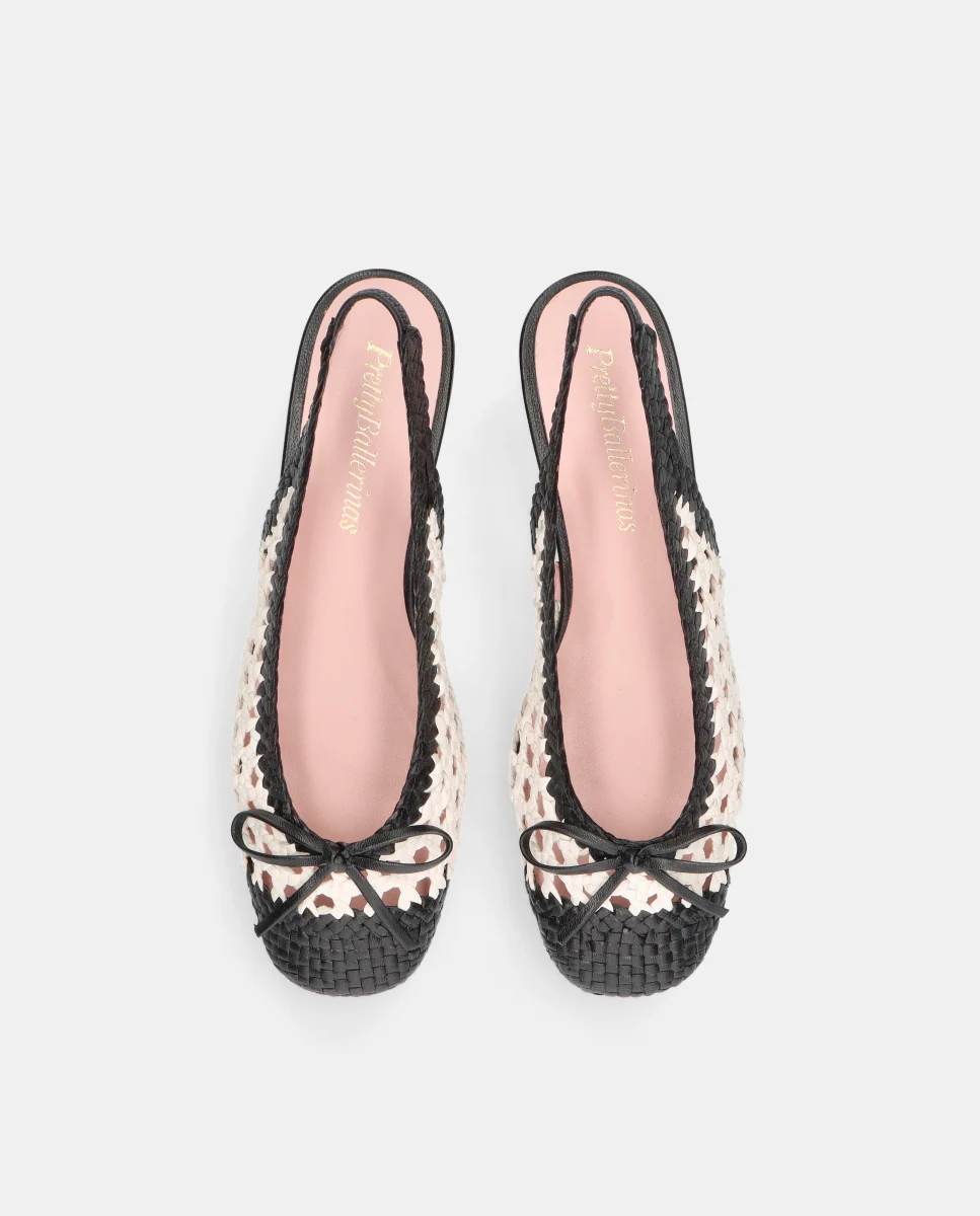 Женские балетки Odette из плетеной кожи наппа Pretty Ballerinas, черный — фото 3