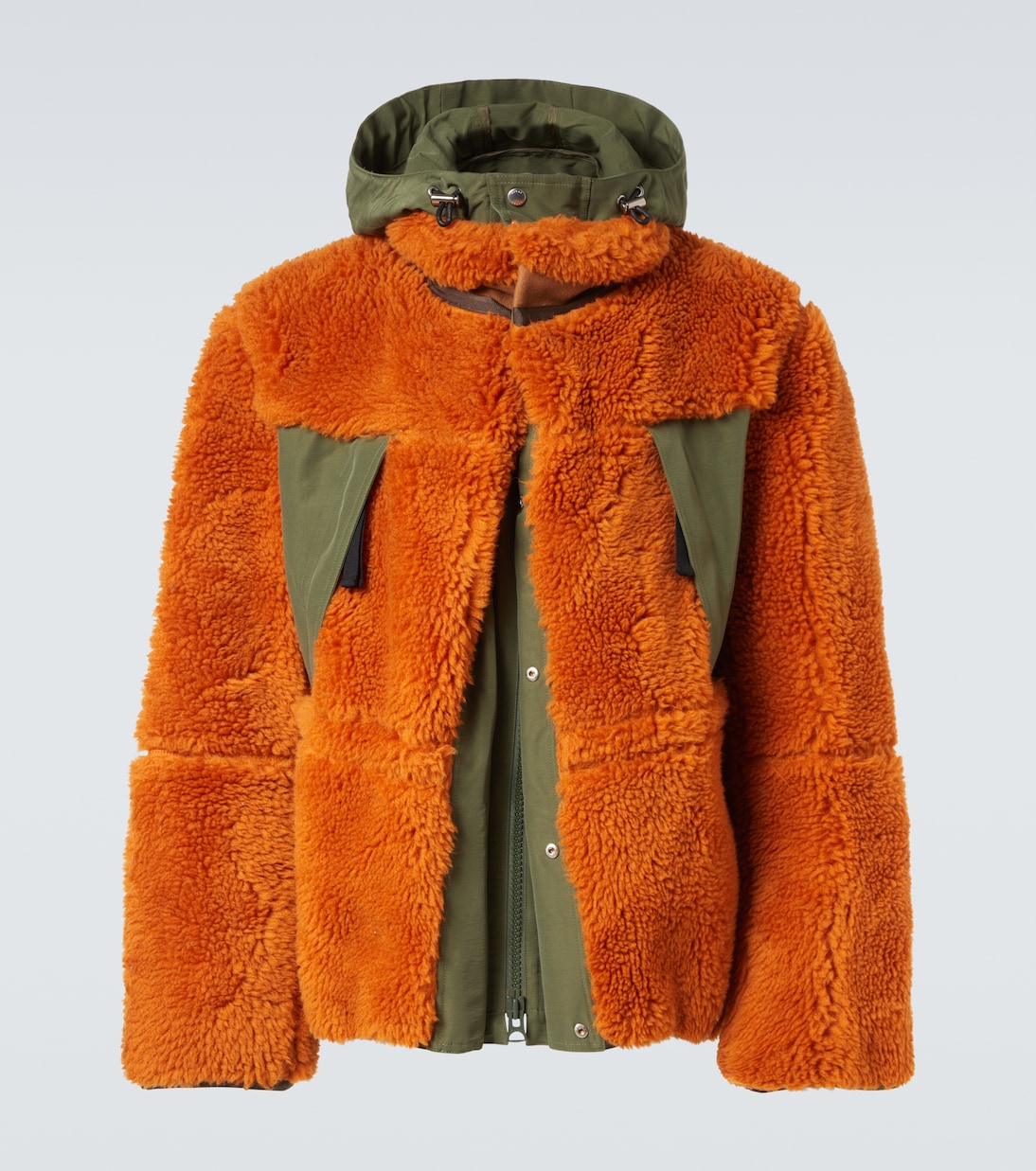 

Куртка из смеси шерсти и холста Sacai, Orangexkhaki
