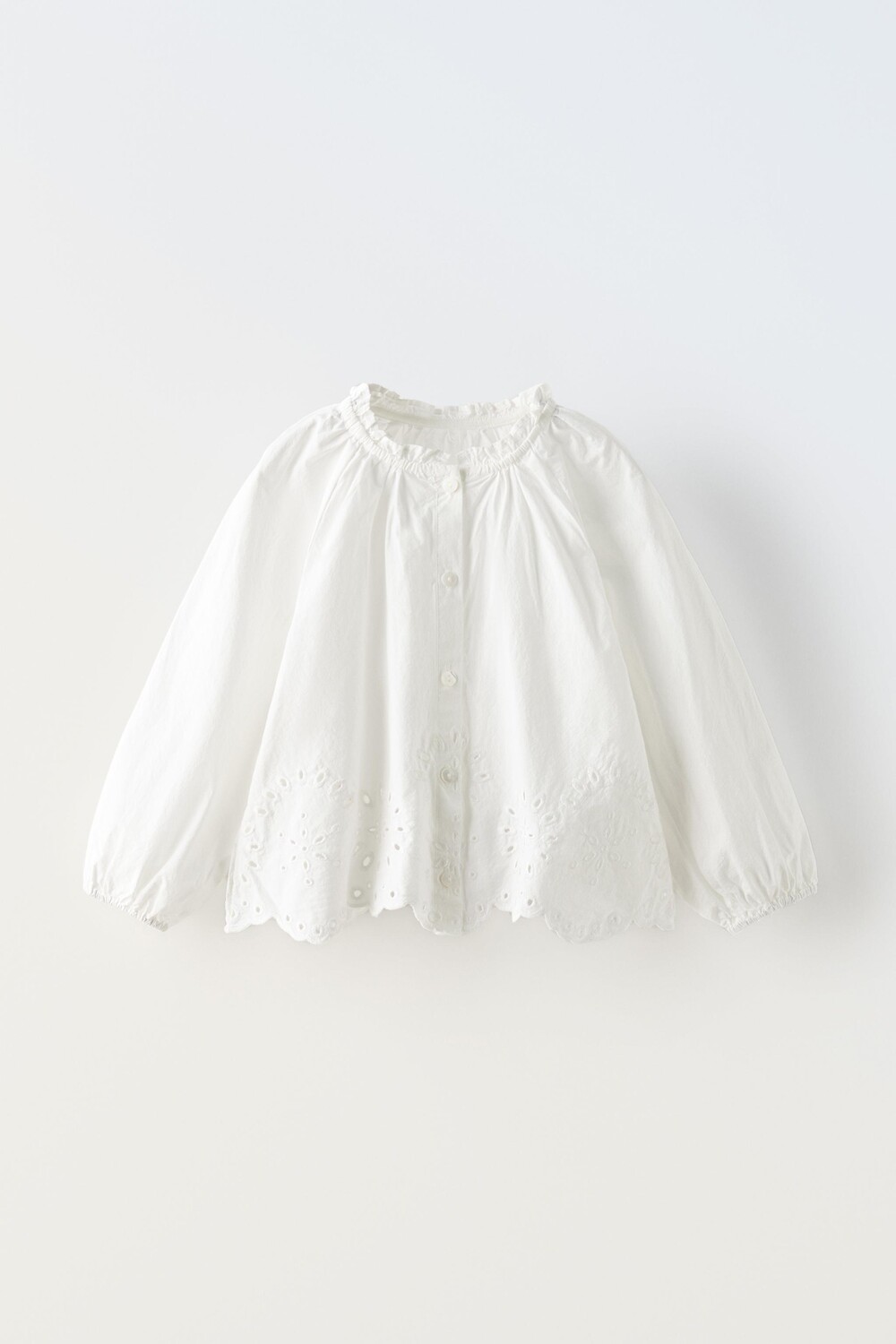 

Рубашка с вышивкой шифли ZARA, белый