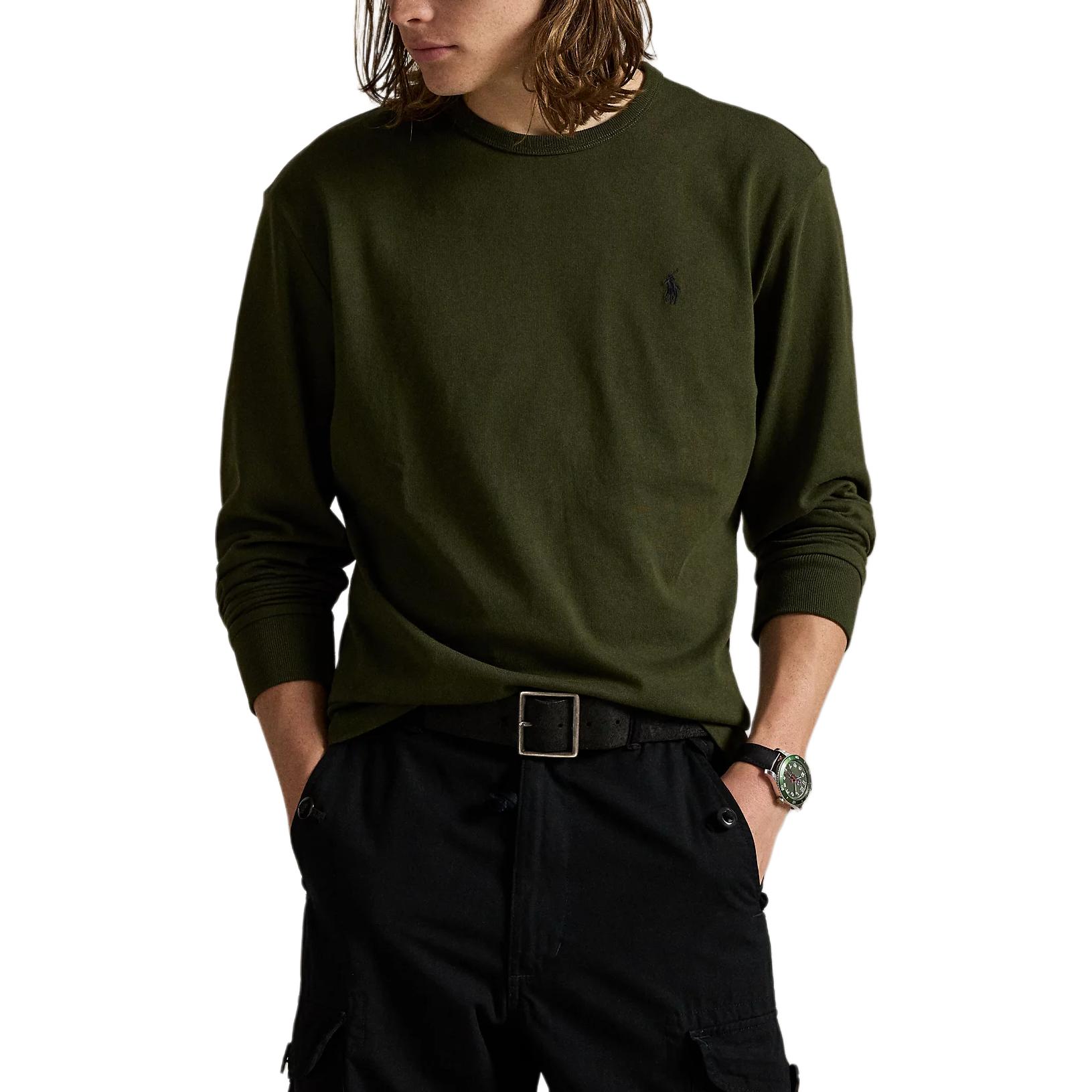 Толстовка с логотипом из флиса Polo Ralph Lauren, оливковый — фото 3