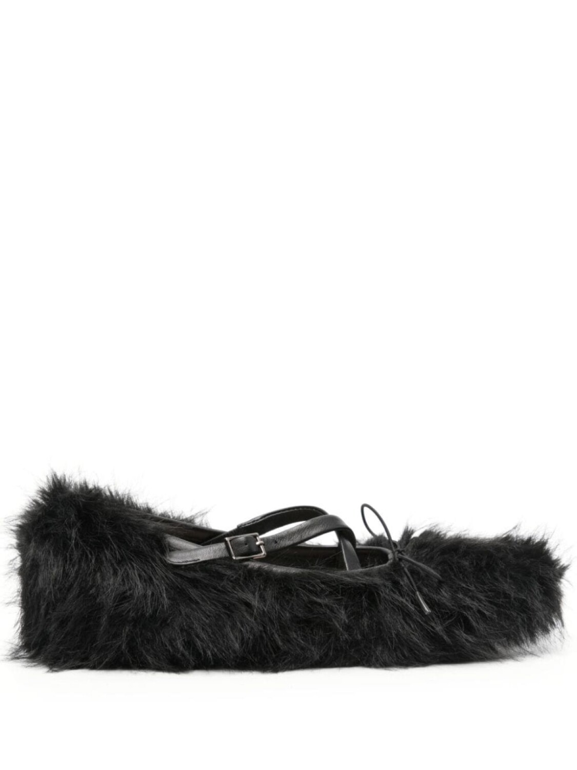 

Simone Rocha балетки из искусственного меха, черный