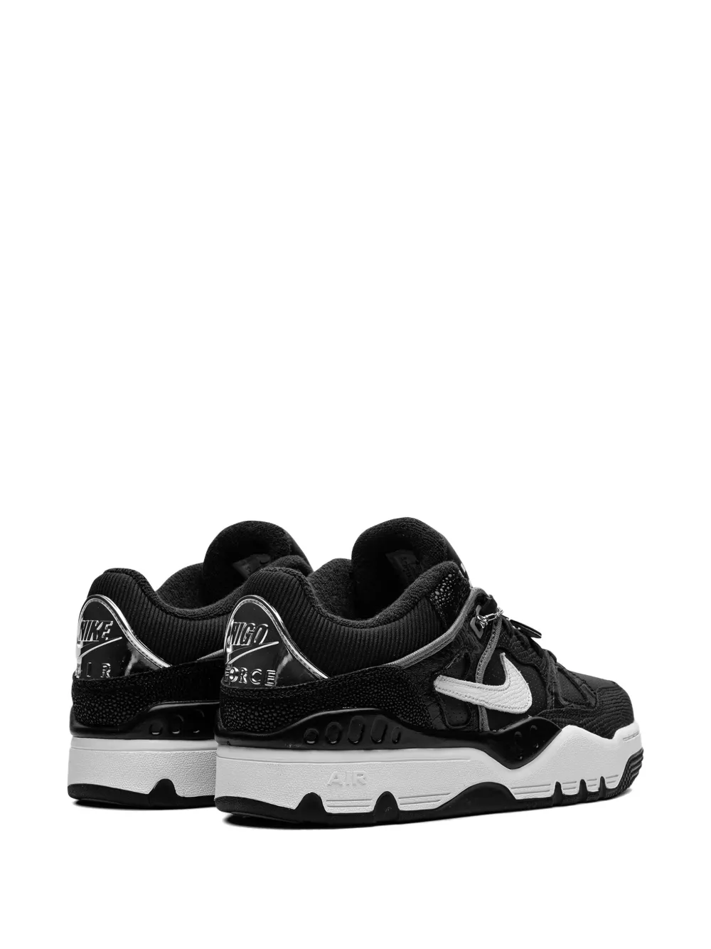 Кроссовки Air Force 3 SP Black/White/Smoke Grey/Metallic Platinum из коллаборации с NIGO Nike, черный — фото 3