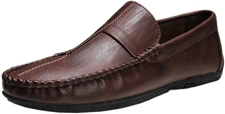 Мокасины кожаные офисные мужские, Brown UOPYNE
