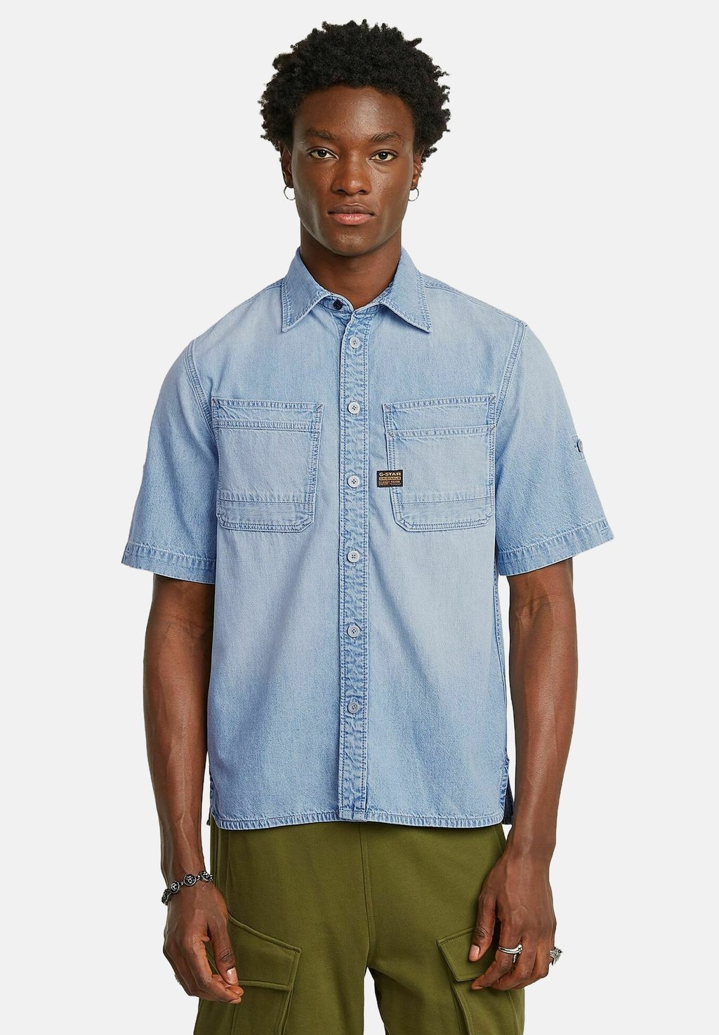 

Рубашка SLANTED DOUBLE POCKET G-STAR, светло-голубой