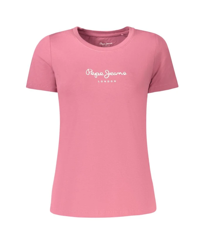 

Розовая хлопковая рубашка с длинными рукавами и логотипом. Pepe Jeans, розовый