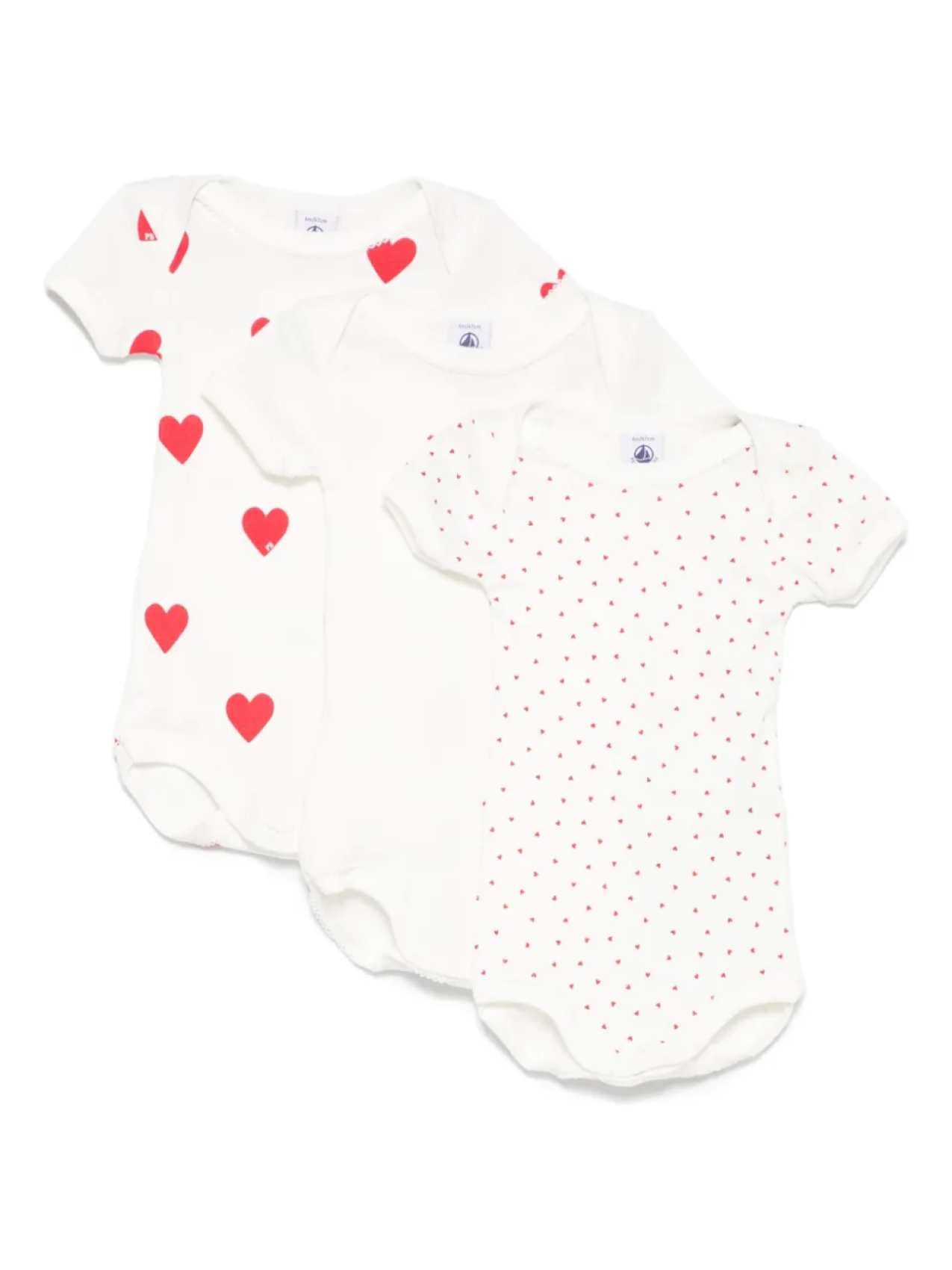 

Хлопковые боди (упаковка из трех штук) Petit Bateau, белый