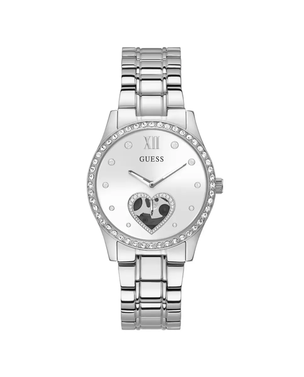 

Guess часы женские GW0380L1 женские часы со стальным и серебряным ремешком, серебряный
