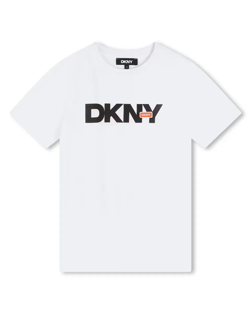 

Футболка с короткими рукавами из 100% хлопка DKNY, белый