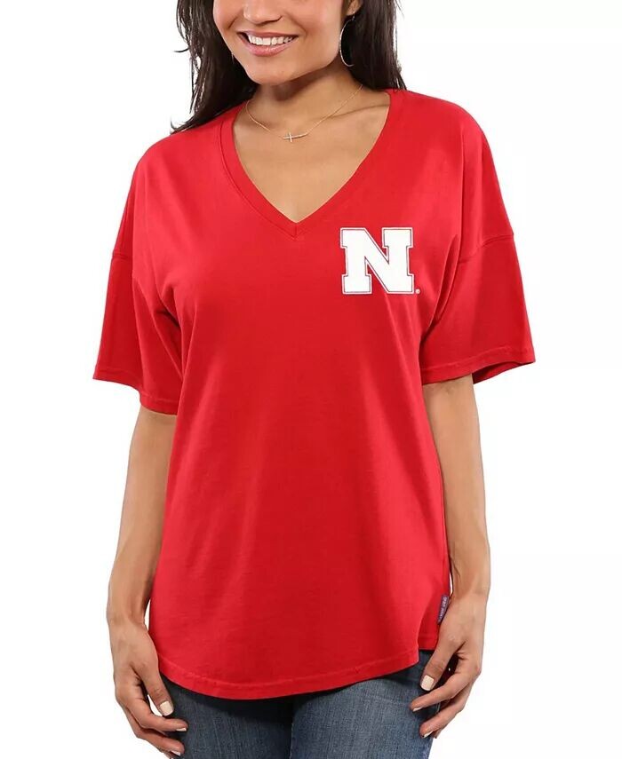 

Женская футболка оверсайз Scarlet Nebraska Huskers Spirit Jersey