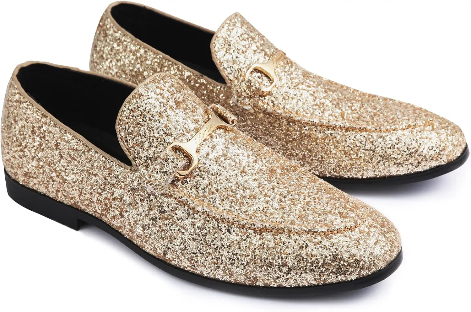 Лоферы мужские с блестками, Gold Jionrini