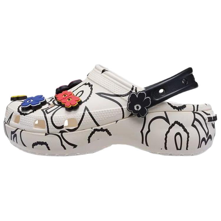 Классические женские сабо на платформе Marimekko Crocs, Beige Black