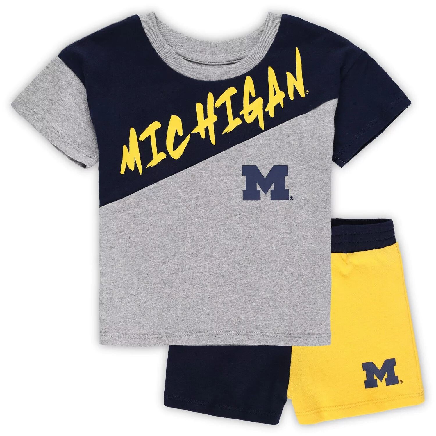 

Комплект из футболки и шорт для малышей Heather Grey Michigan Wolverines Super Star Outerstuff