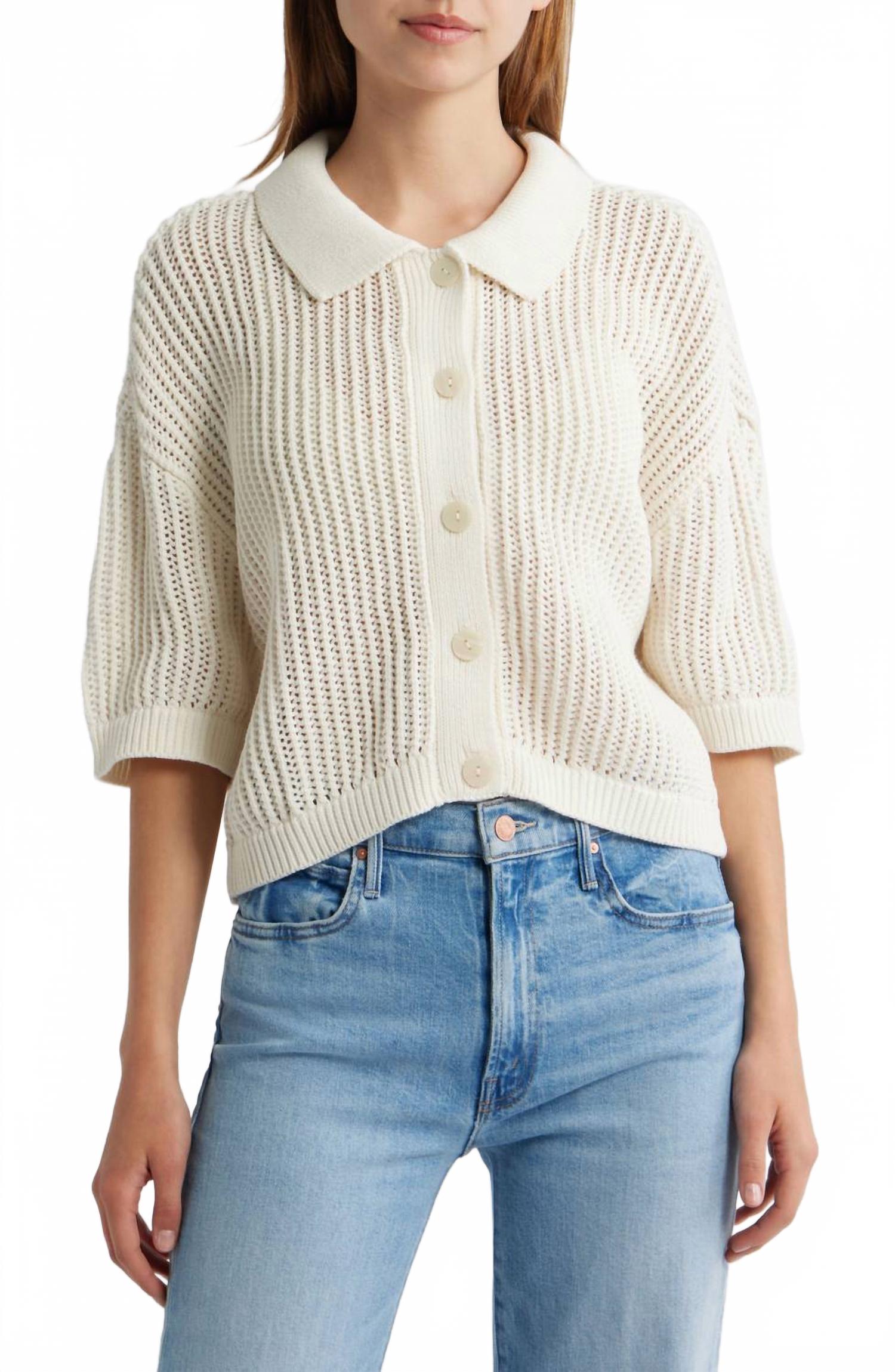 

Cleobella Вязаный крючком топ Peri ярко-слоновой кости