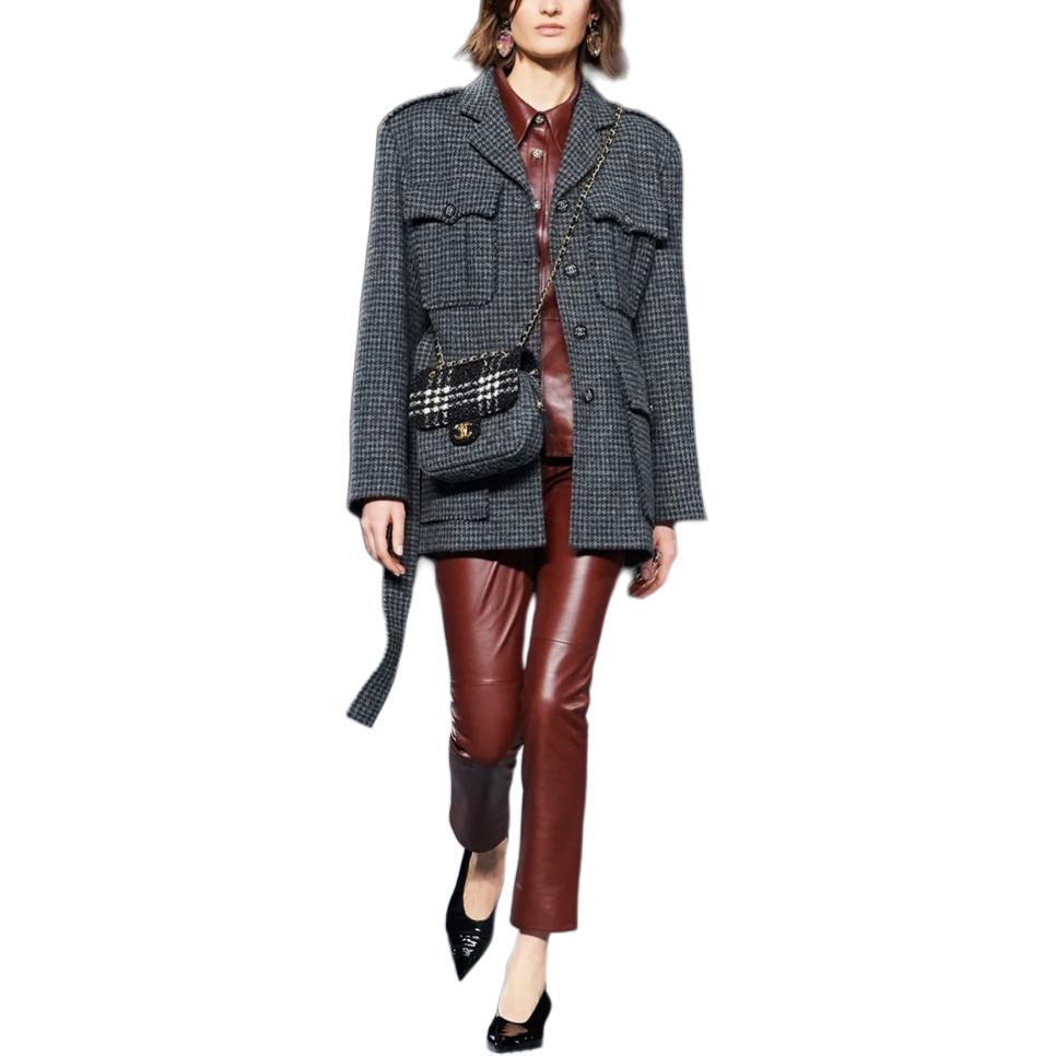 

CHANEL Женское пальто серо-черное, Gray Black