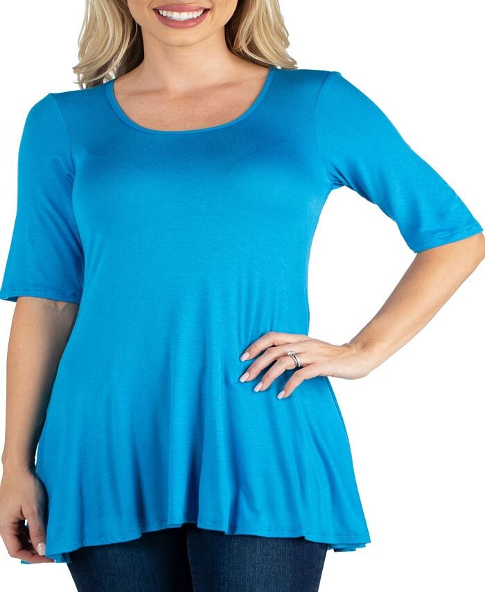 

Женская свободная туника с рукавами до локтя 24seven Comfort Apparel, синий