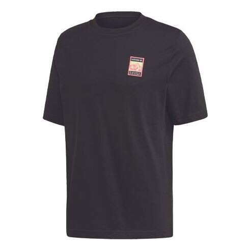 

Футболка originals logo round neck short sleeve black Adidas, черный