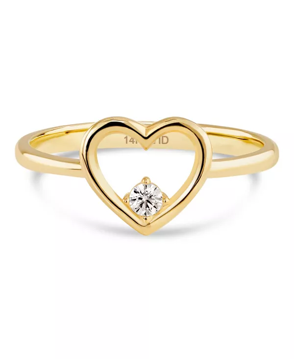 

Кольцо «Открытое сердце» из 14-каратного золота, размер 8, вес около 1,9 грамма. Devata, gold