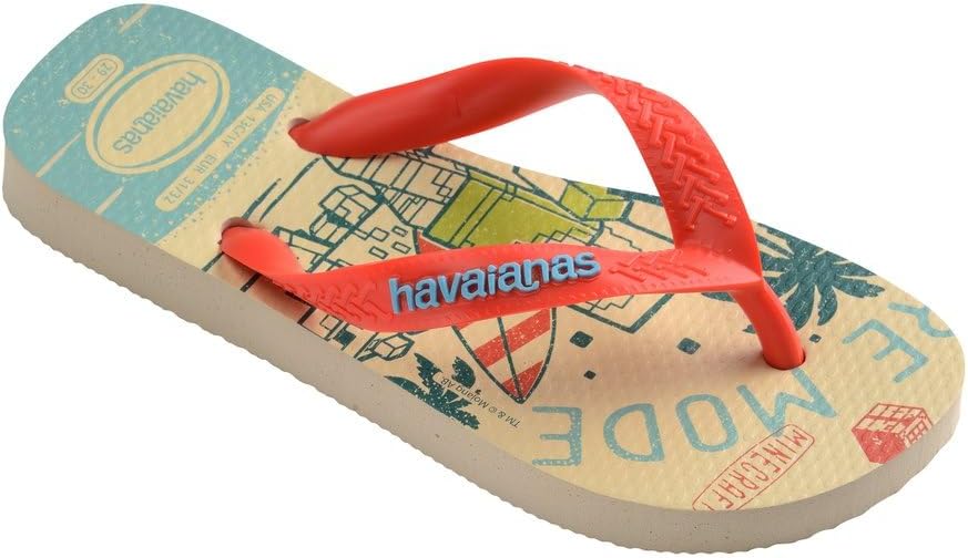 Детские вьетнамки Havaianas Minecraft для мальчиков с разделителем для пальцев, оранжевый — фото 3