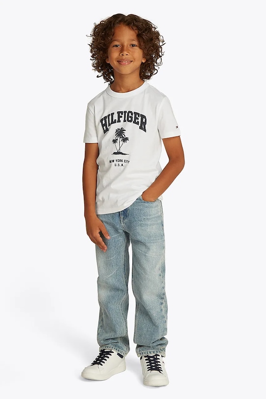 

Детская хлопковая футболка Tommy Hilfiger, белый