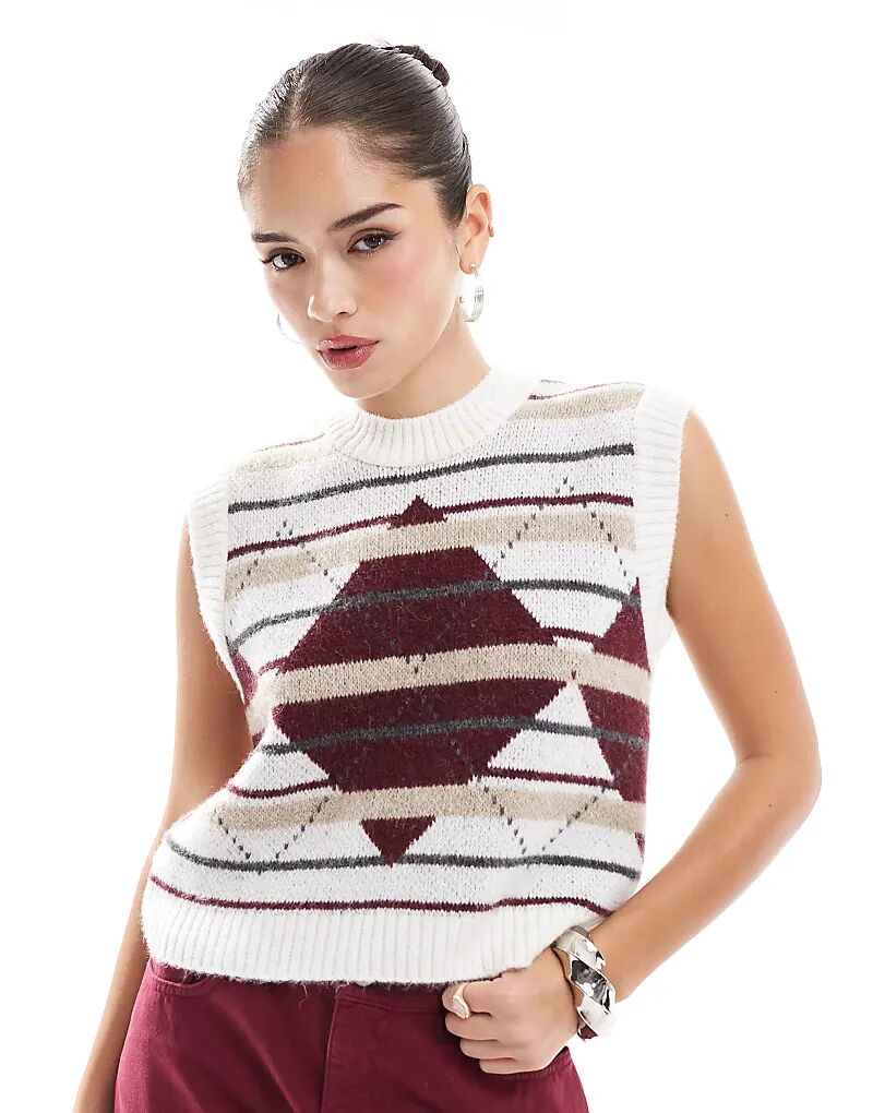 

Трикотажная майка в клетку ромбик ASOS DESIGN