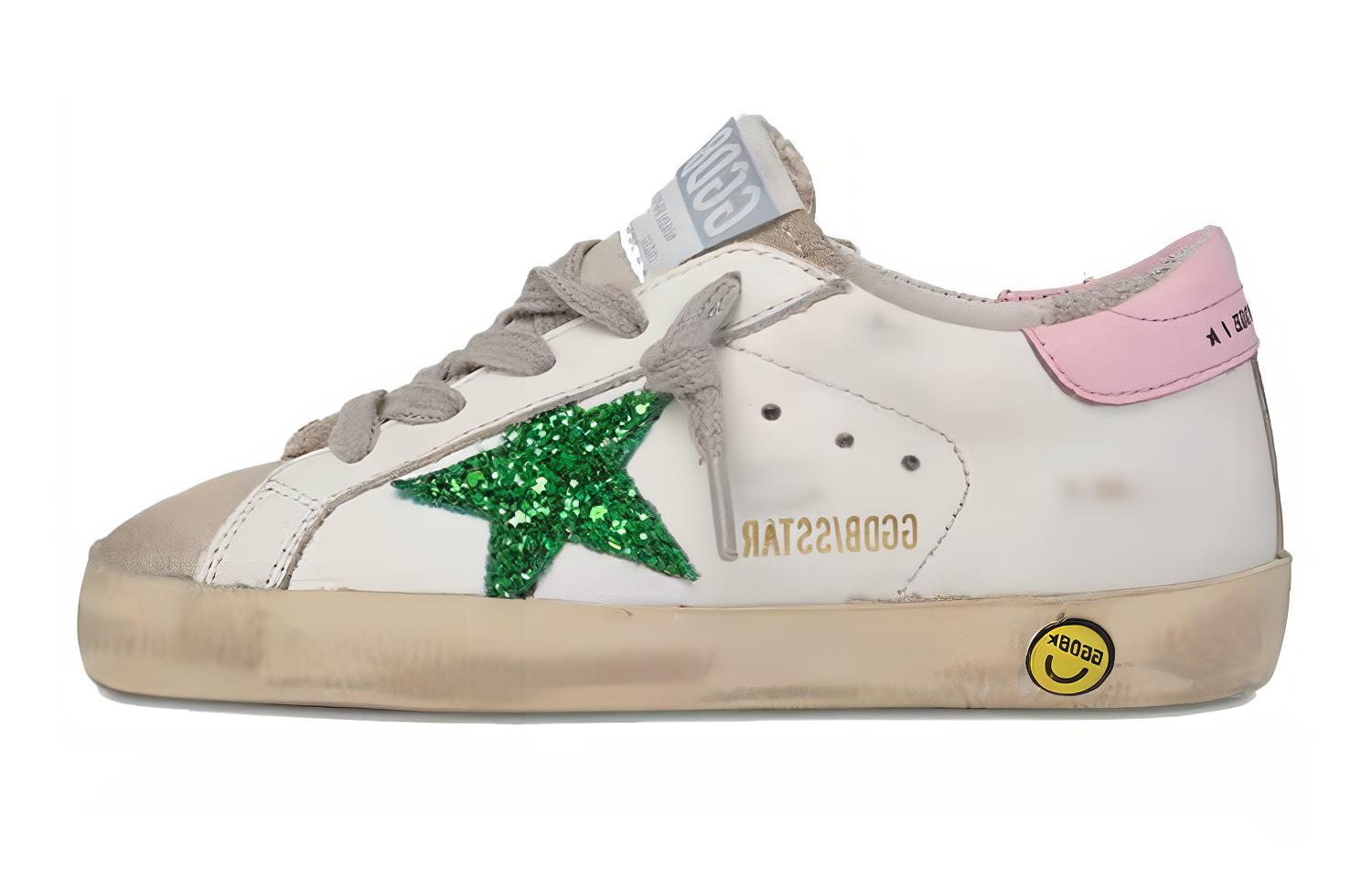 

Кроссовки Golden Goose Super-Star Kids, белый / розовый / зеленый