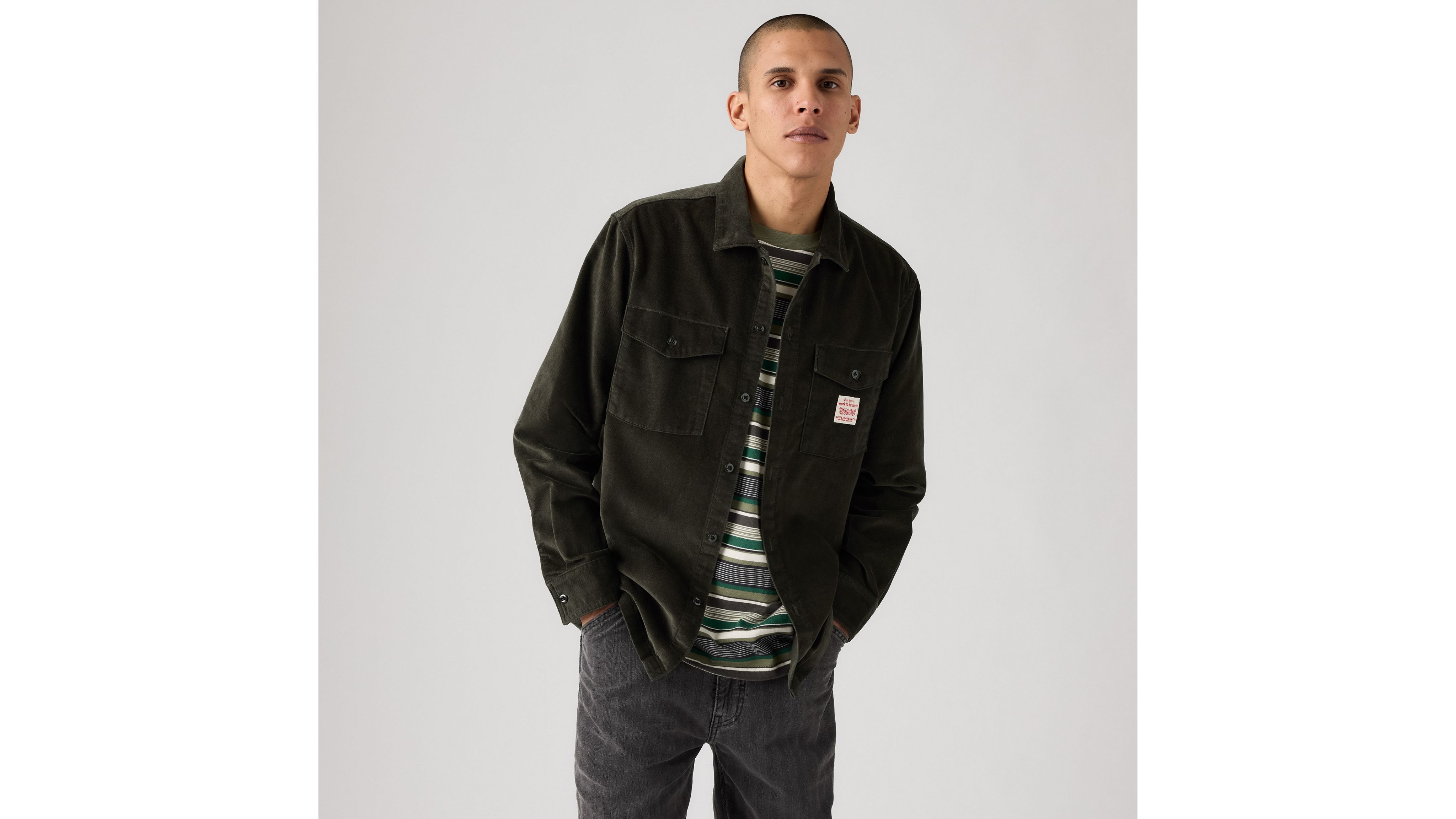 

Рубашка из вельвета с длинным рукавом Levi's, Charcoal Green - Green