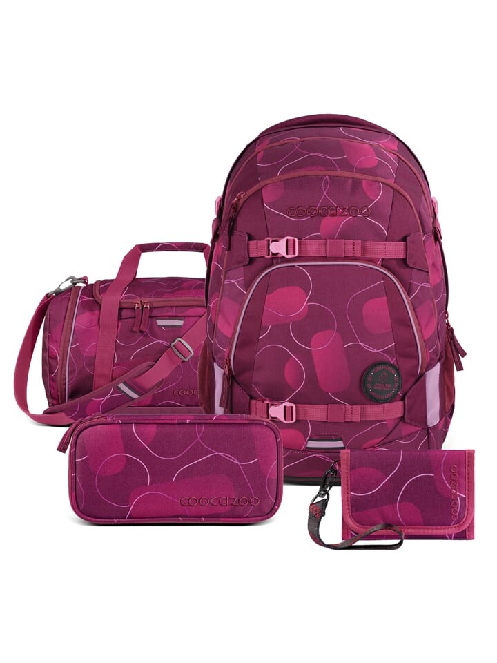

Рюкзак Coocazoo Schul Set „Berry Bubbles“ 4 teilig, цвет beere