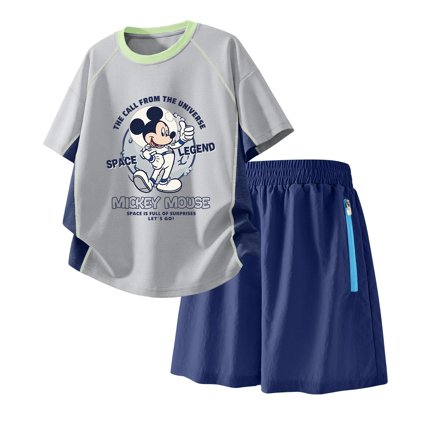 Детский спортивный костюм Casual Sportswear 2 Piece Set Disney, Delorane K Green+Solid Color Taro Paste Purple — фото 4