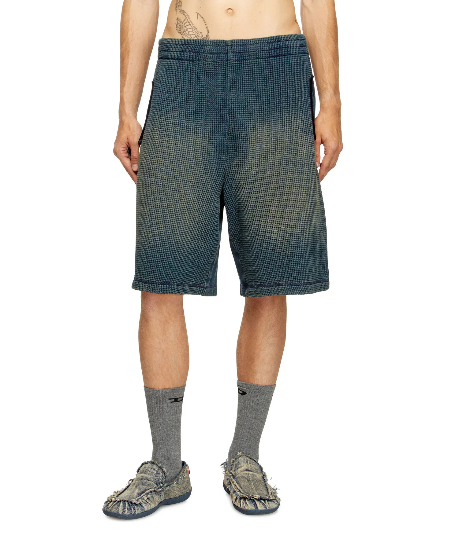 Мужские шорты из смешанного материала P-WAFY-SHORT DIESEL синие — фото 4