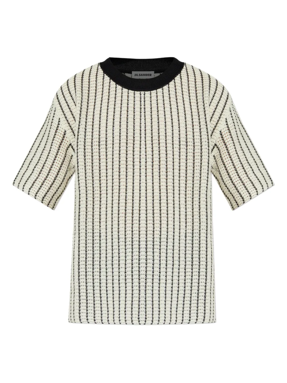 

Футболка в полоску с круглым вырезом JIL SANDER, нейтральный, Бежевый, Футболка в полоску с круглым вырезом JIL SANDER, нейтральный