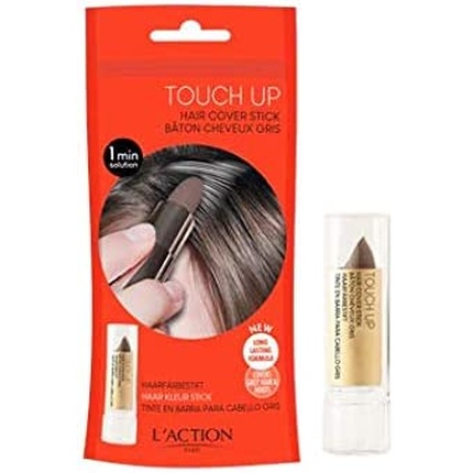 Средство для укладки волос Touch Up Hair Cover Stick с пчелиным воском для увлажнения - средне-коричневый 4 г L'Action Paris — фото 2