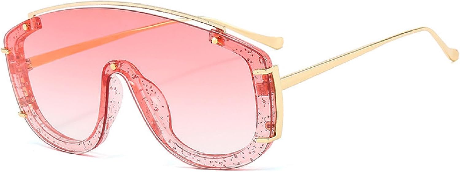 

Модные большие цельные солнцезащитные очки для женщин в стиле ретро с заклепками, для мужчин – разноцветные градиентные очки с защитой от УФ-излучения UV400 UATXTAU, 10