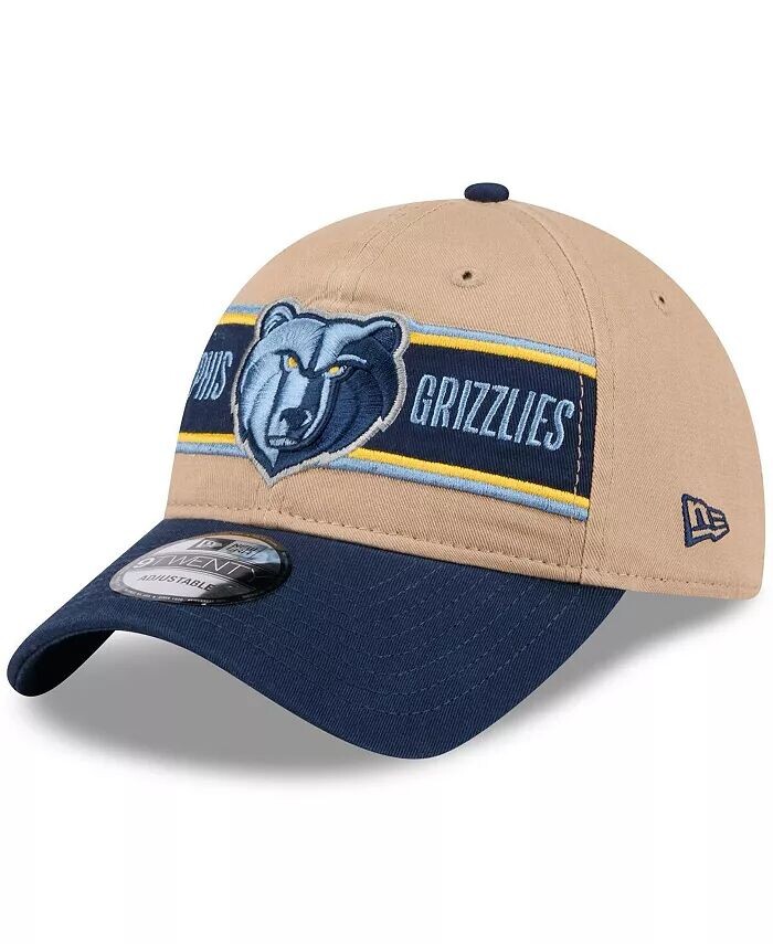

Мужская кепка бежевого/темно-синего цвета Memphis Grizzlies 2024 NBA Draft 9TWENTY Adjustable New Era