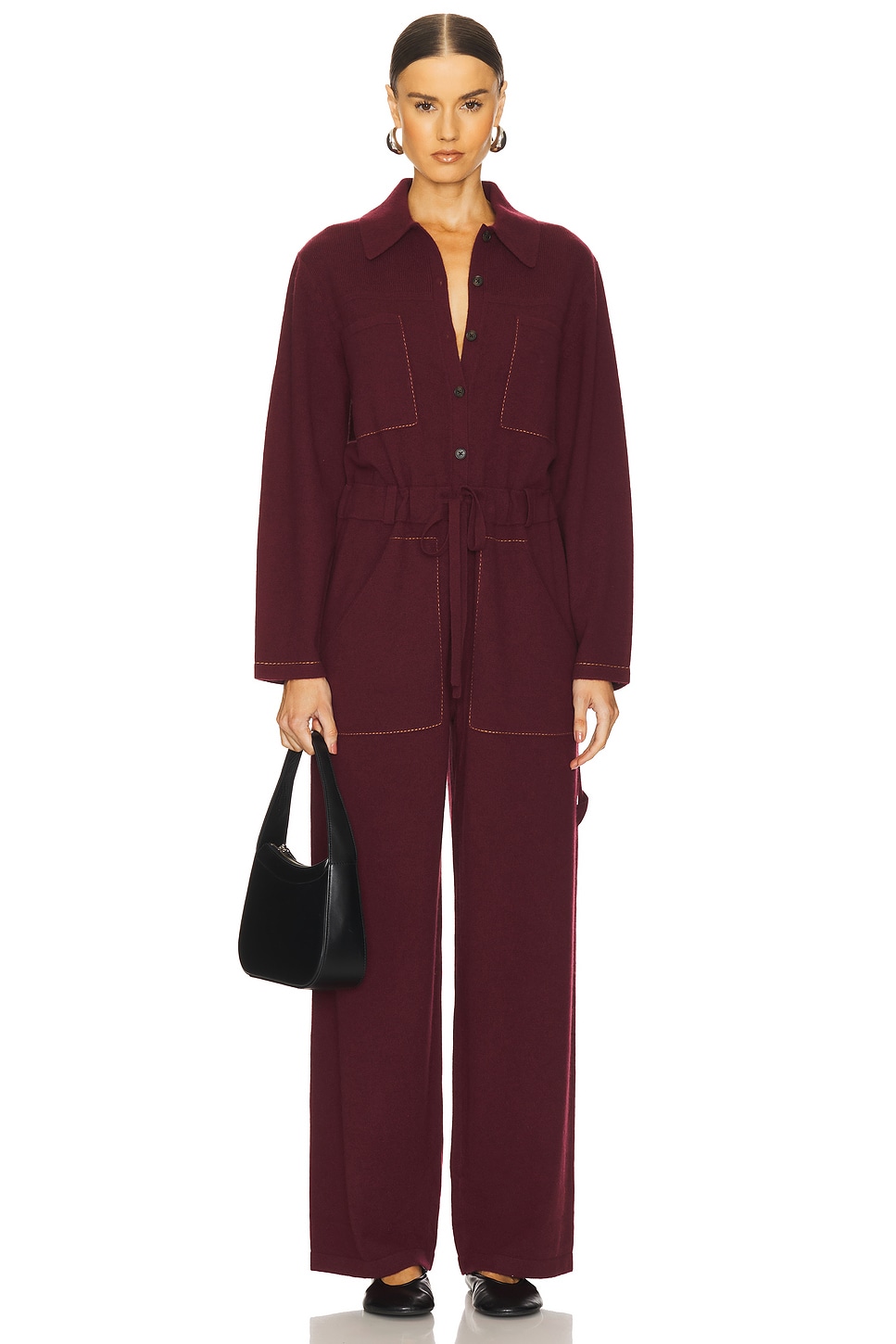 

Комбинезон из кашемира everywear 2.0 Guest In Residence, цвет plum