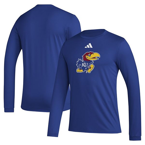 Мужская футболка с длинным рукавом Kansas Jayhawks с логотипом Adidas — фото 2