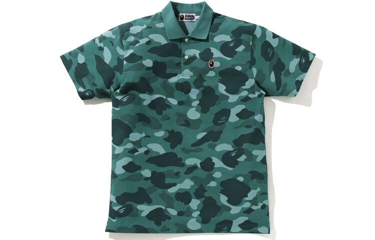 Мужская рубашка поло Ape Head Series A Bathing Ape, зеленый — фото 4