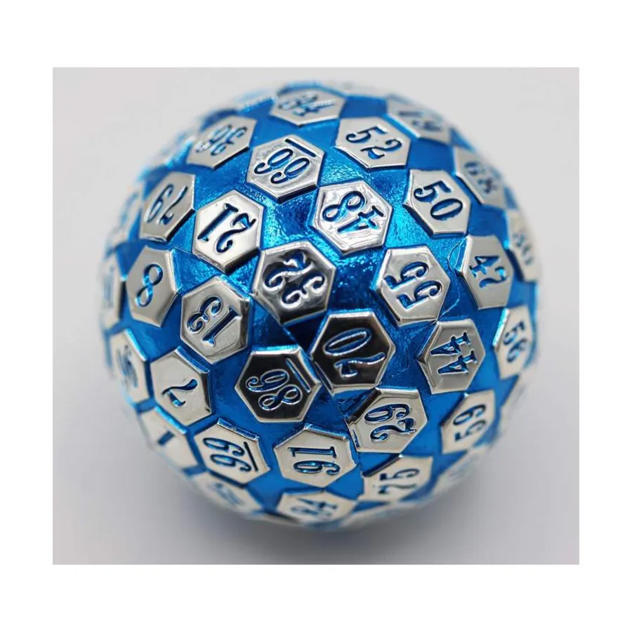 

45 мм d100 — синий и серебристый с синим, Dice Sets - Metal - D100's (Foam Brain Games)