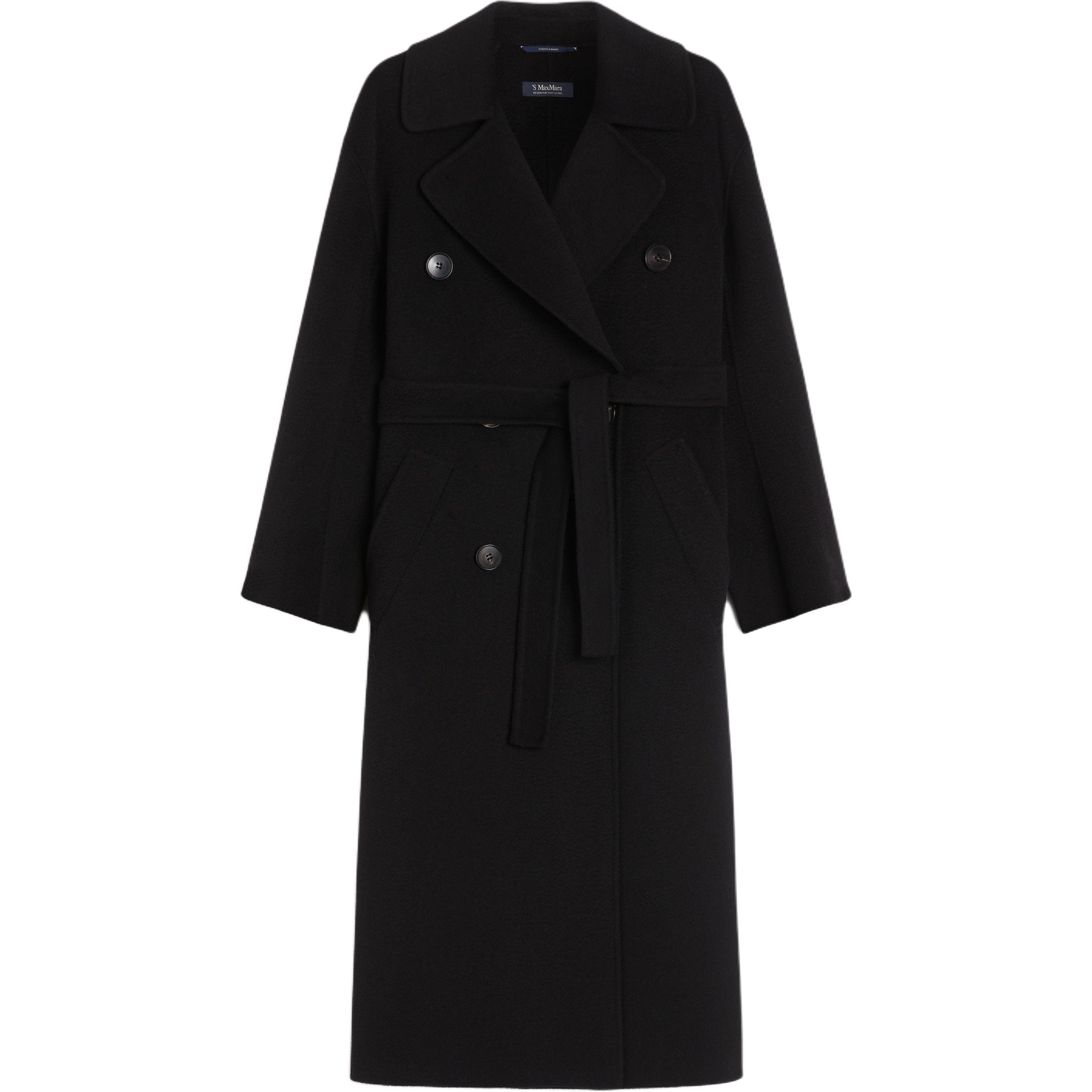 

Приталенное двубортное пальто 'S MAX MARA, черный