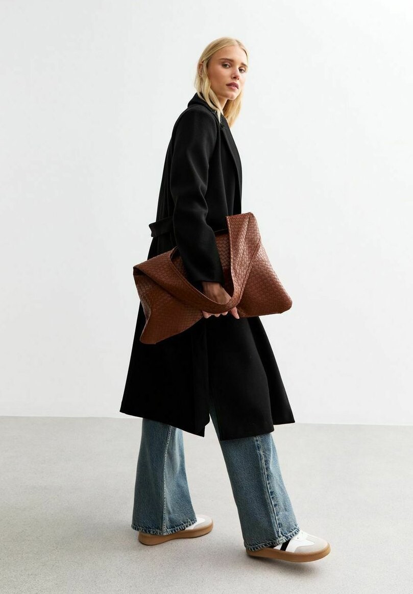 

Тренчкот TAILORED UNLINED LONGLINE BELTED New Look, черный