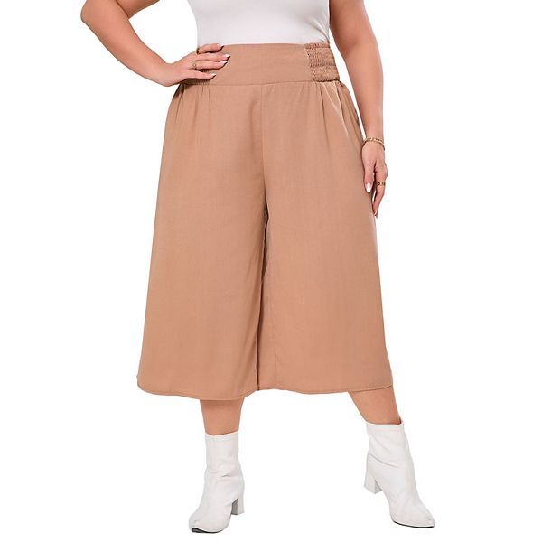

Женские брюки plus size с широкими штанинами и карманами Xuba, Khaki