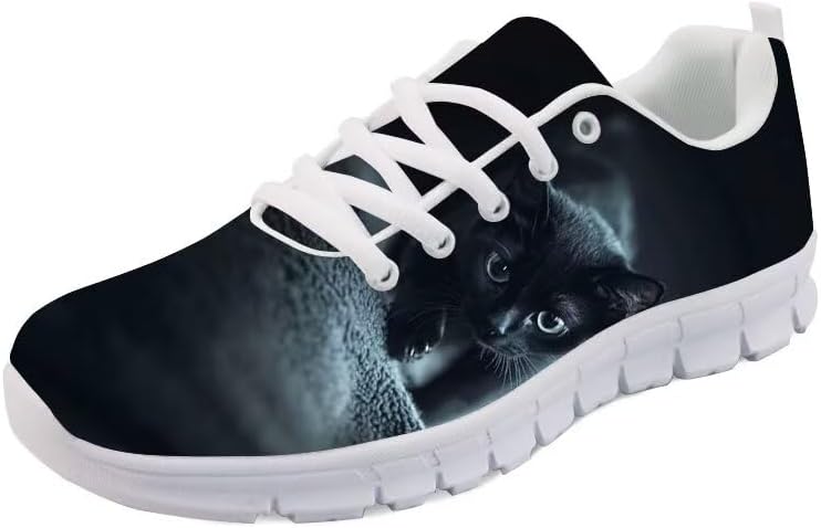 

Кроссовки Forchrinse с принтом «Кошачья галактика» унисекс, модные кеды для ходьбы, теннисные и беговые обувь для женщин и мужчин, черный