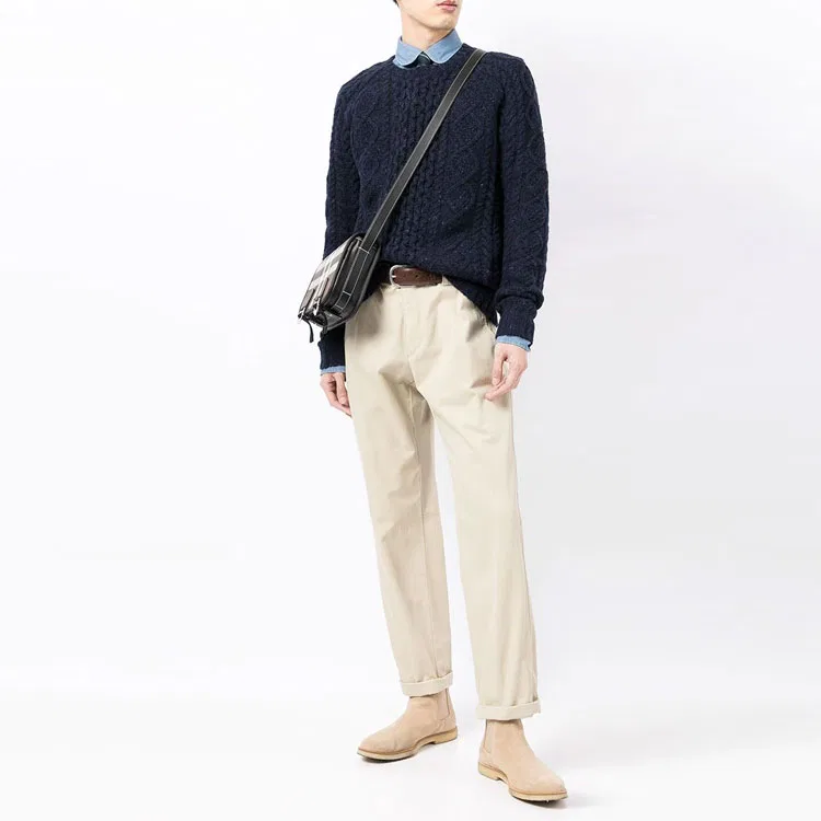 Джемпер с длинным рукавом из коса-вязания Polo Ralph Lauren, Blue — фото 3