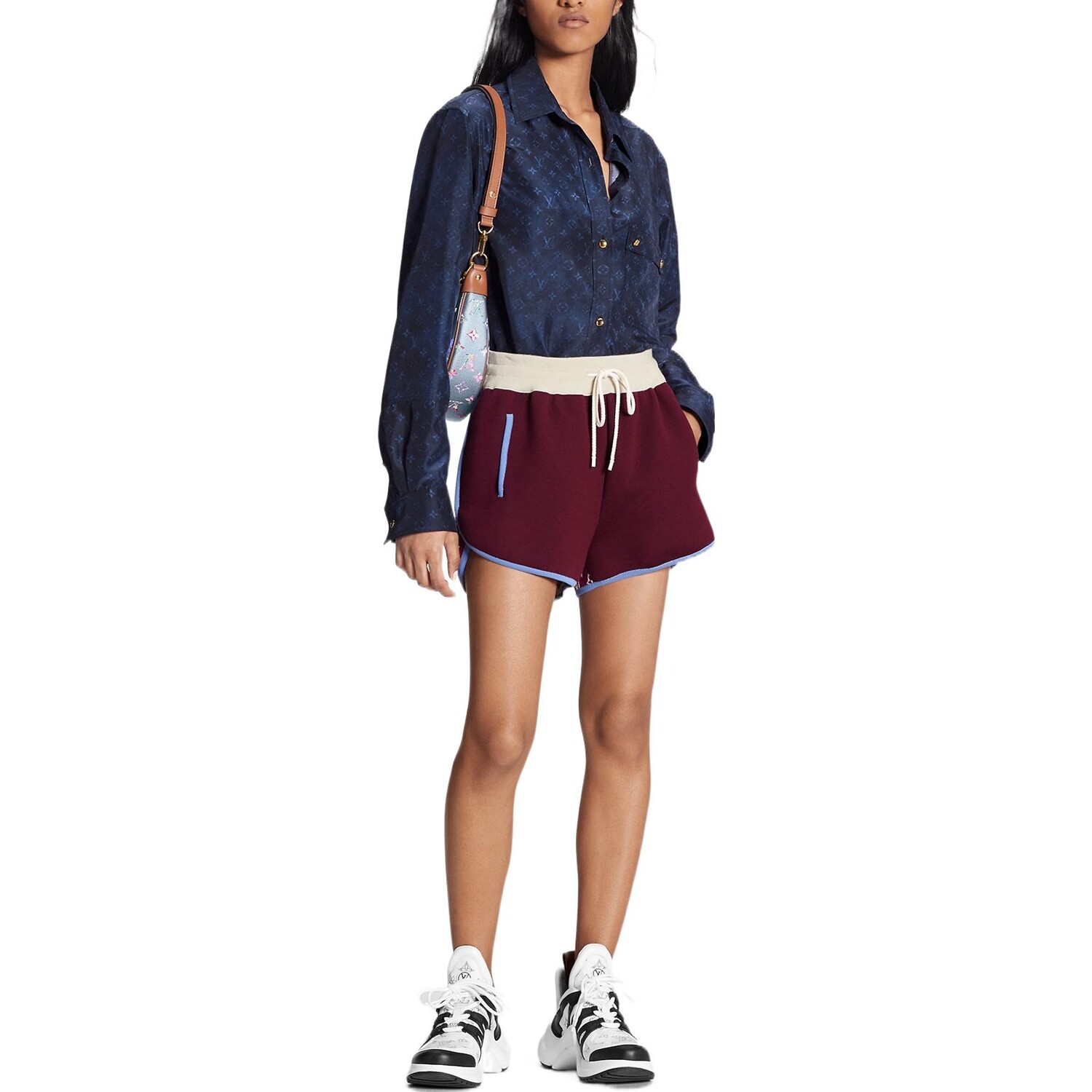 

Новые квартальные продукты LV Shirt Women's Blue Louis Vuitton