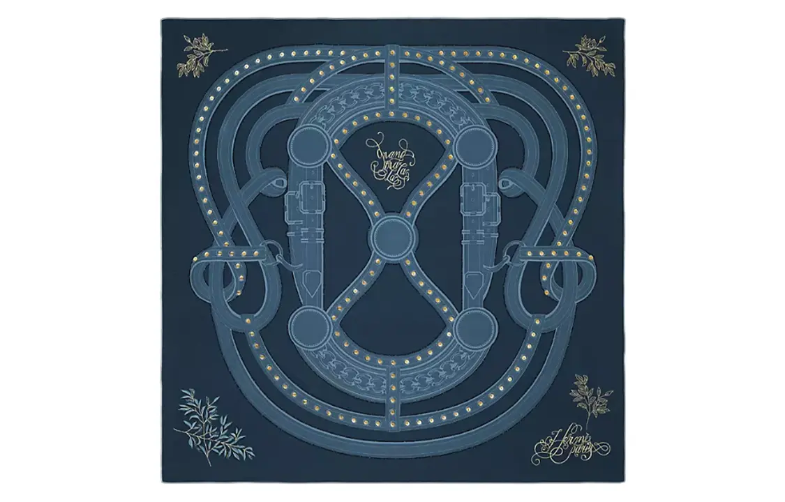 

HERMES Шёлковый шарф, Blue