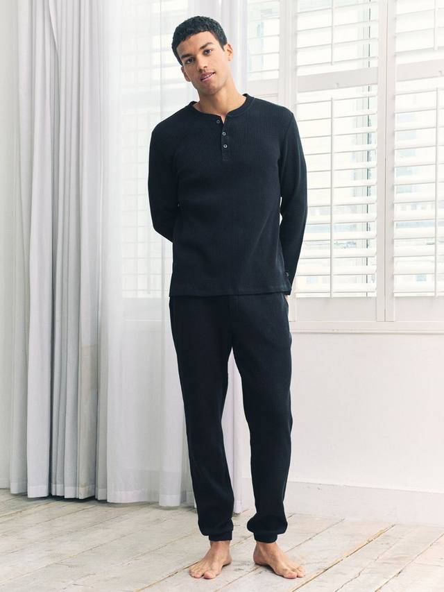 

Джоггеры для отдыха из вафельного хлопкового микса Chelsea Peers, Navy