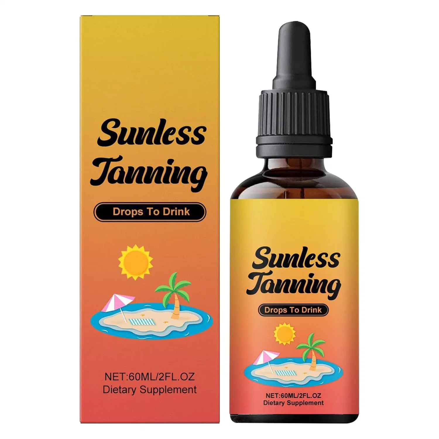 Натуральное масло для автозагара Sunless Tanning Drops, 60 мл Buhygn