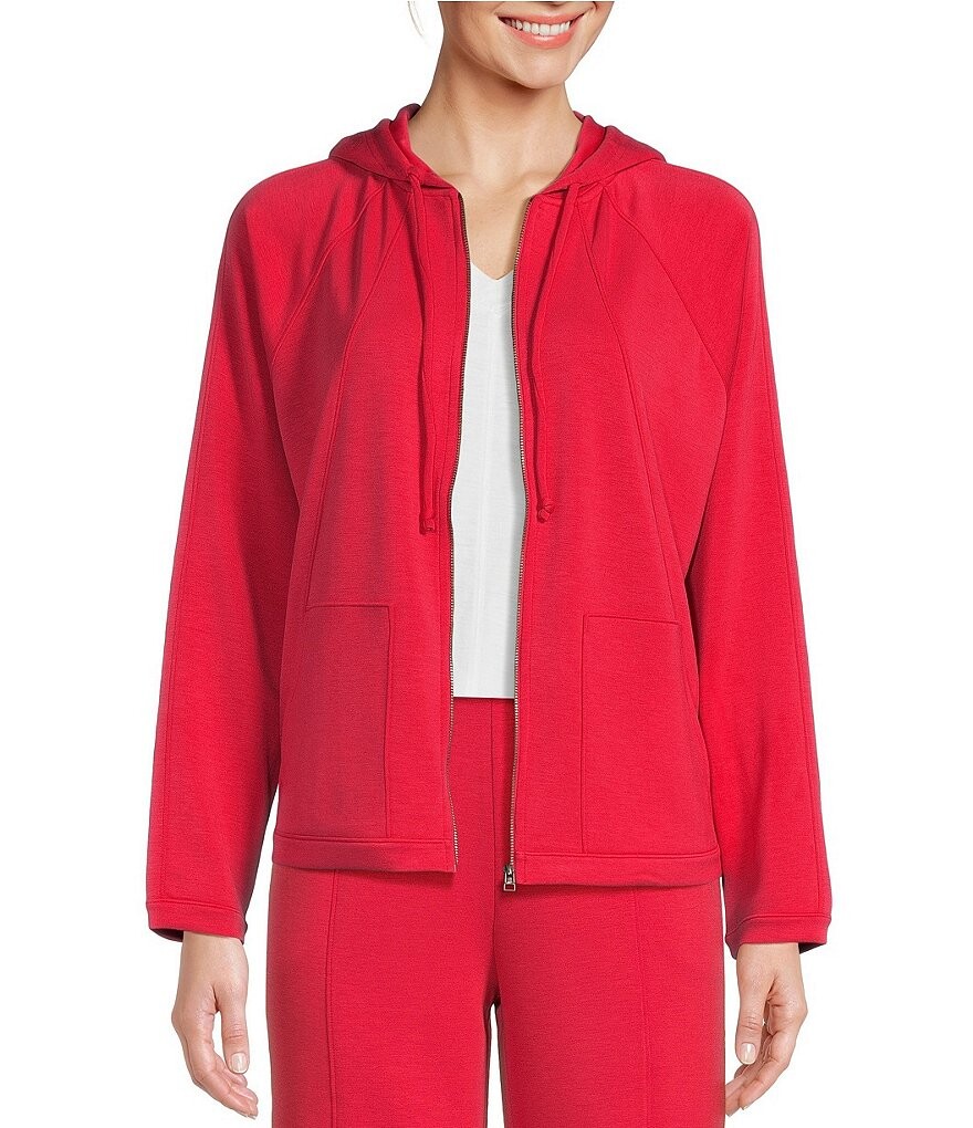 

Куртка с капюшоном Westbound Soft Touch с длинными рукавами и молнией спереди, красный