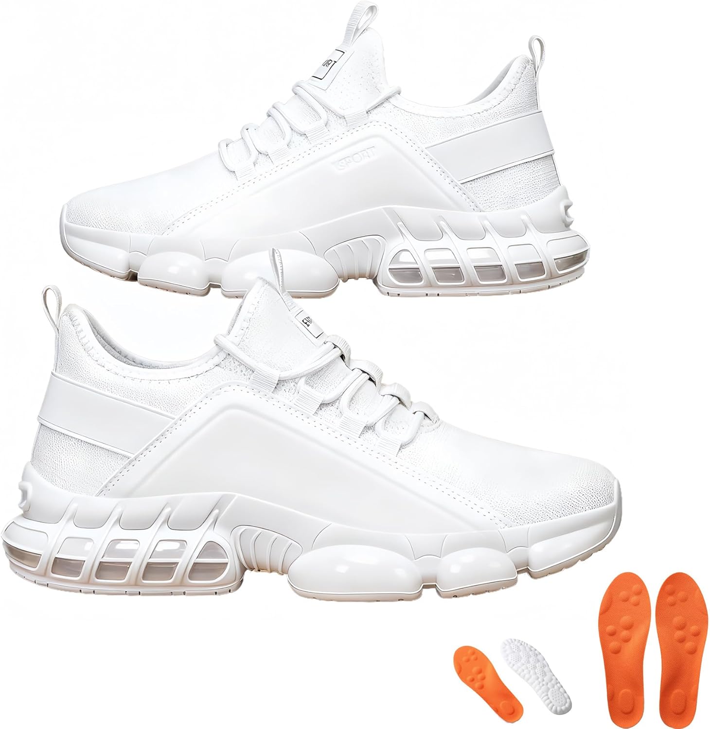 

Мужские легкие дышащие низкие кроссовки для бега, с амортизирующей подошвой, противоскользящие многофункциональные кроссовки для ходьбы Ersikulu, белый