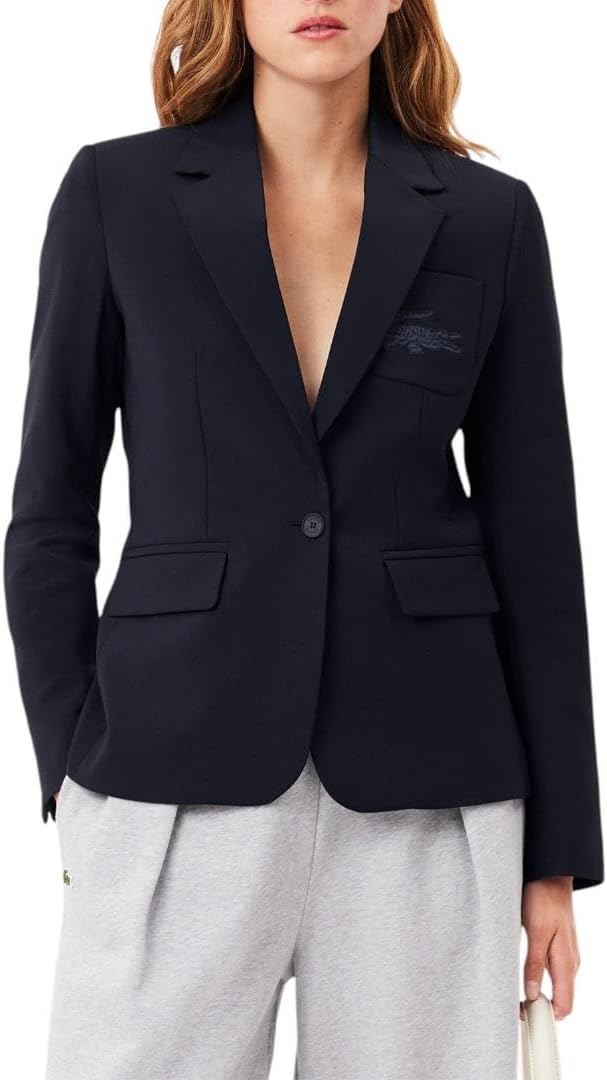 

Lacorate женский блейзер из шерстяной смеси с вышитым логотипом Lacoste, Dark Navy